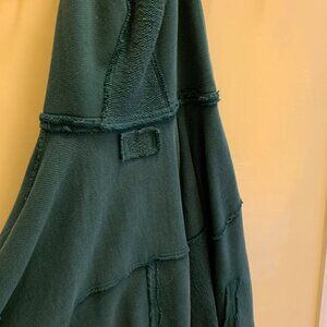 FREE PEOPLE HOODIE CARDIGAN  DARK GREEN SIZE LARGE